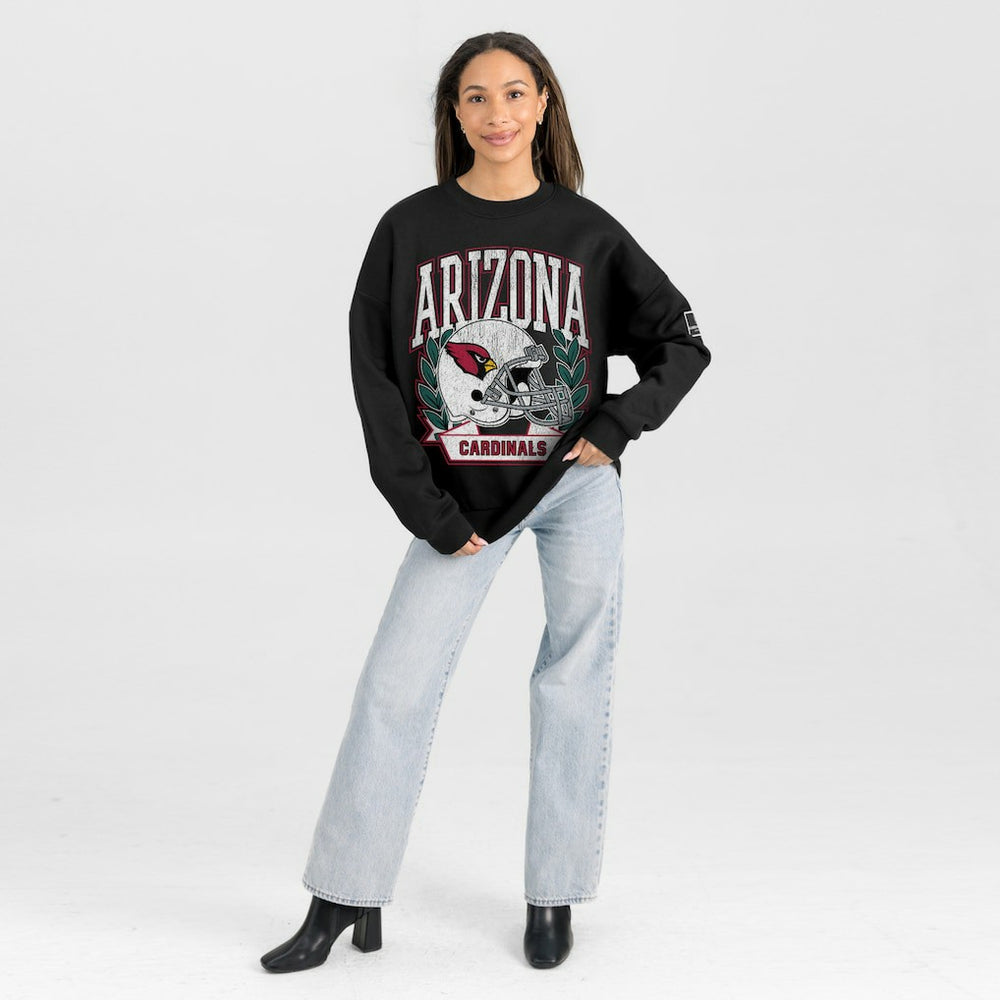 Arizona Cardinals Gameday Couture Women's Oversized Victory Lane Black Label Premium Fleece Sweatshirt - Black discount