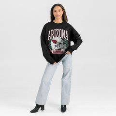 Arizona Cardinals Gameday Couture Women's Oversized Victory Lane Black Label Premium Fleece Sweatshirt - Black discount