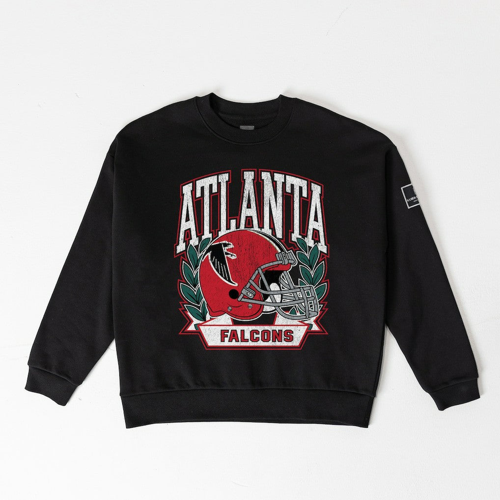 Atlanta Falcons Gameday Couture Women's Oversized Victory Lane Black Label Premium Fleece Sweatshirt - Black on sale