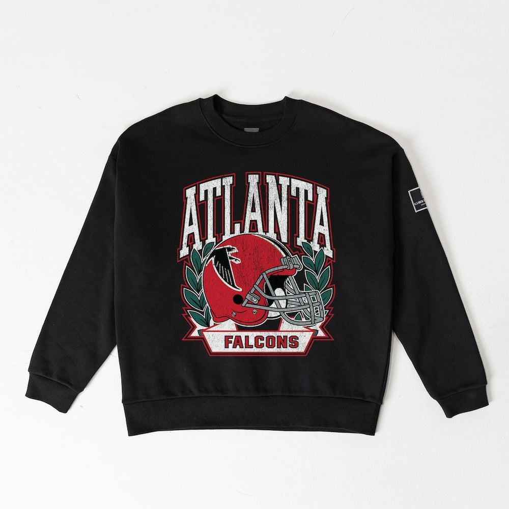 Atlanta Falcons Gameday Couture Women's Oversized Victory Lane Black Label Premium Fleece Sweatshirt - Black on sale