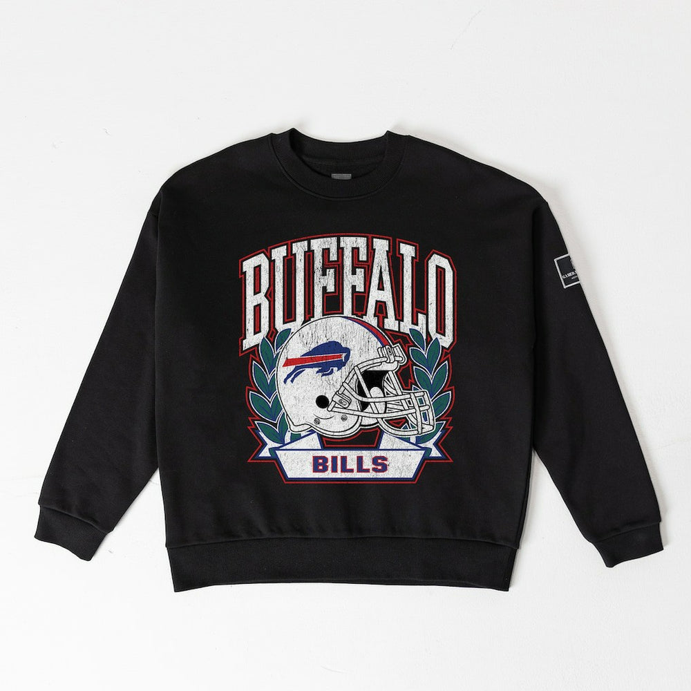 Buffalo Bills Gameday Couture Women's Oversized Victory Lane Black Label Premium Fleece Sweatshirt - Black for sale