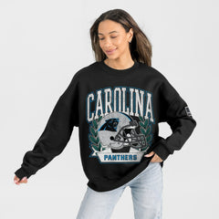 Carolina Panthers Gameday Couture Women's Oversized Victory Lane Black Label Premium Fleece Sweatshirt - Black discount