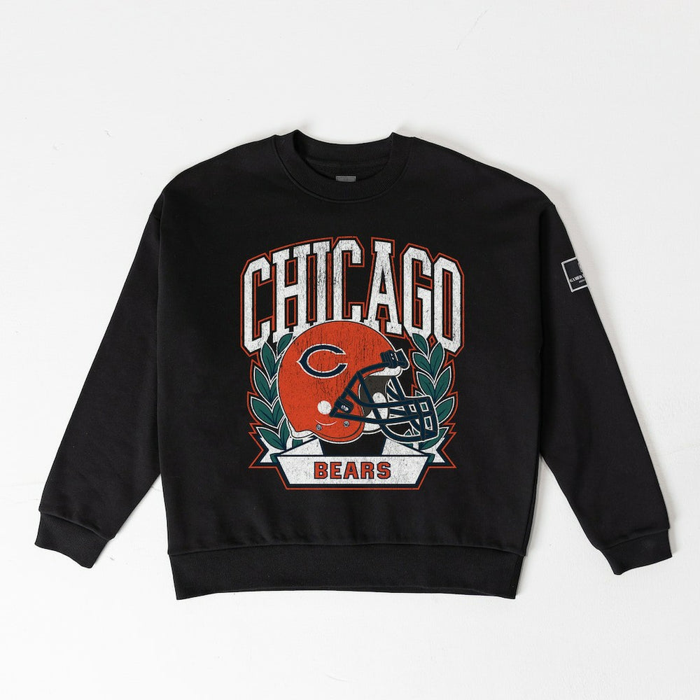 Chicago Bears Gameday Couture Women's Oversized Victory Lane Black Label Premium Fleece Sweatshirt - Black for sale
