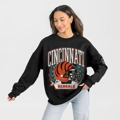 Cincinnati Bengals Gameday Couture Women's Oversized Victory Lane Black Label Premium Fleece Sweatshirt - Black sale