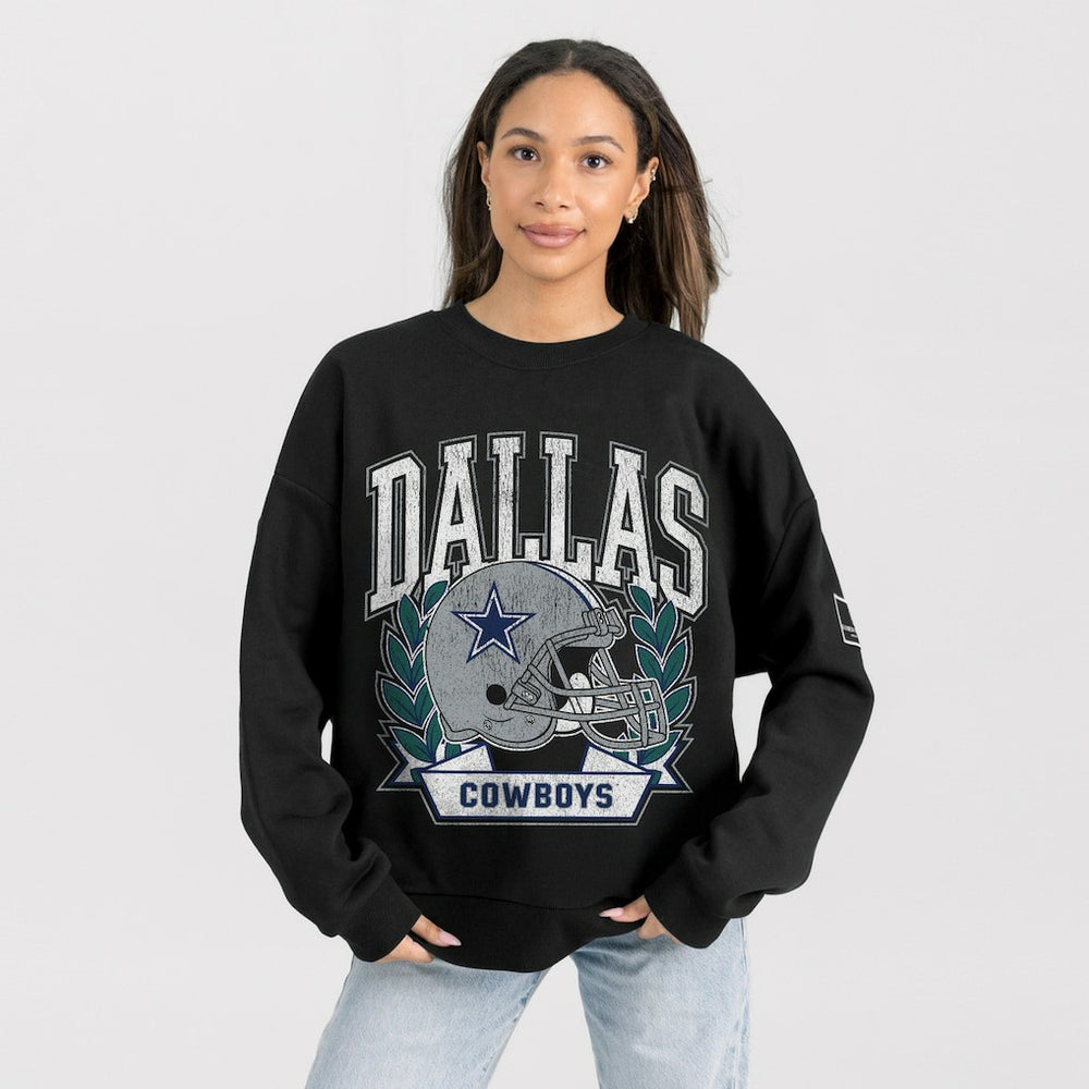 Dallas Cowboys Gameday Couture Women's Oversized Victory Lane Black Label Premium Fleece Sweatshirt - Black discount