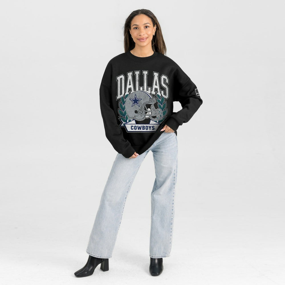 Dallas Cowboys Gameday Couture Women's Oversized Victory Lane Black Label Premium Fleece Sweatshirt - Black discount