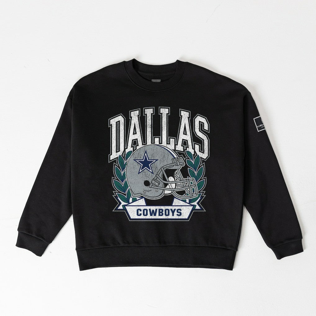Dallas Cowboys Gameday Couture Women's Oversized Victory Lane Black Label Premium Fleece Sweatshirt - Black discount