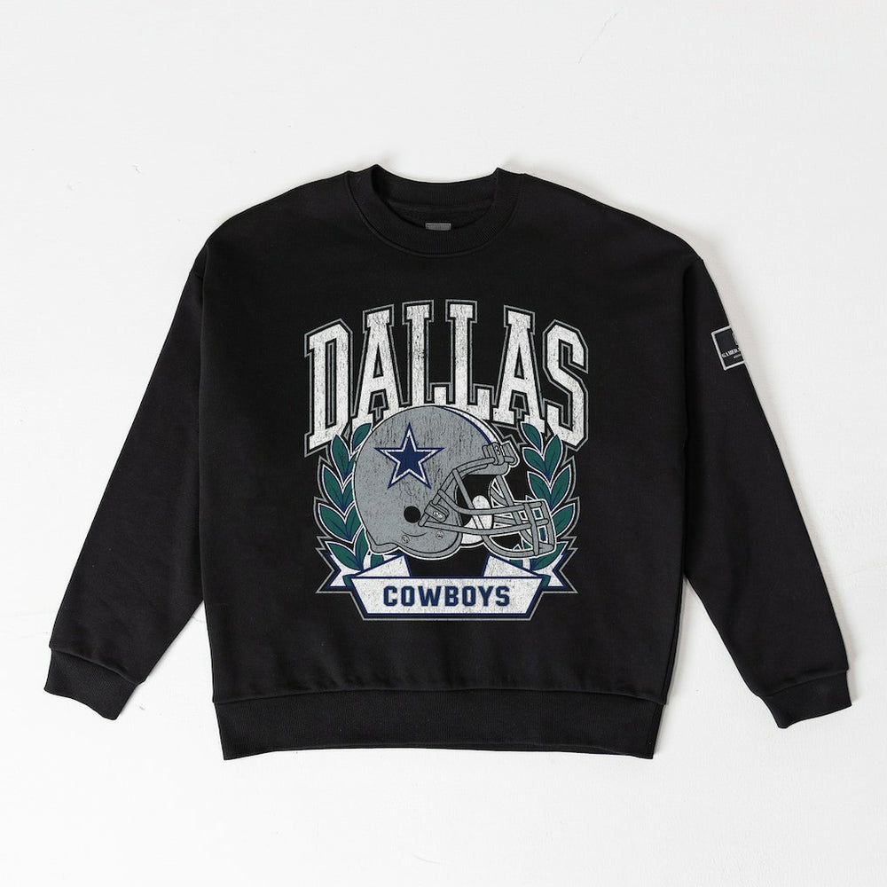 Dallas Cowboys Gameday Couture Women's Oversized Victory Lane Black Label Premium Fleece Sweatshirt - Black discount