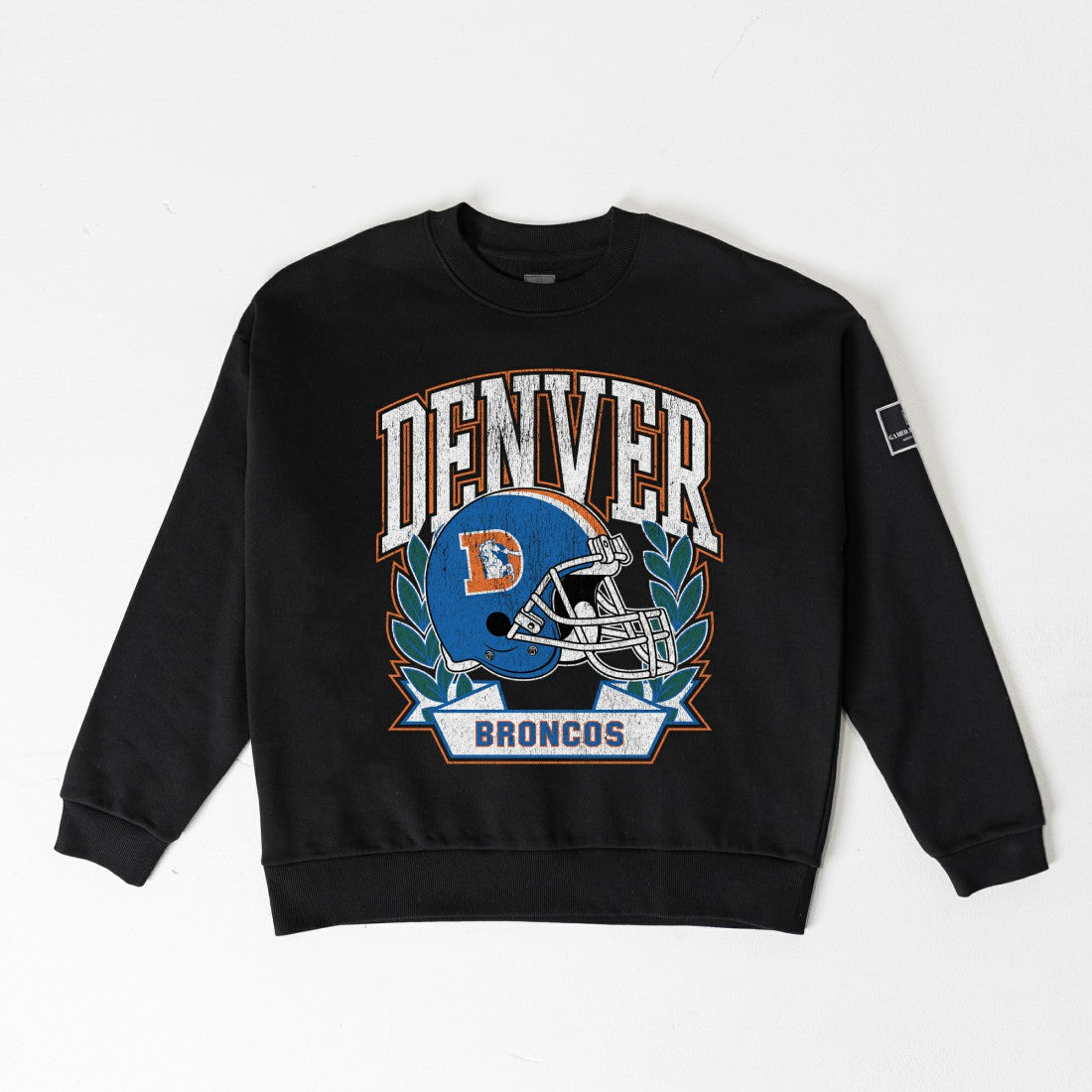Denver Broncos Gameday Couture Women's Oversized Victory Lane Black Label Premium Fleece Sweatshirt - Black on sale