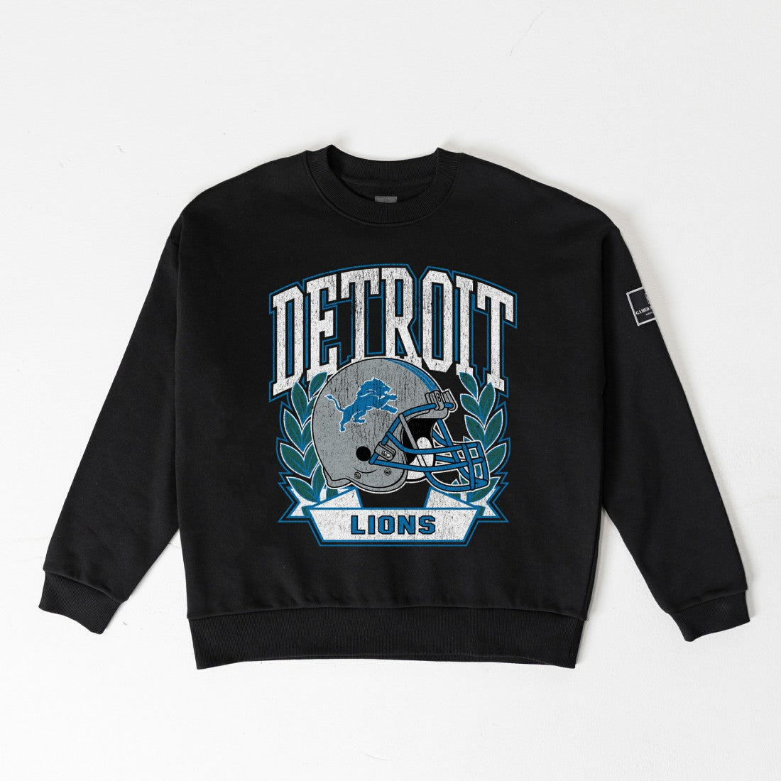 Detroit Lions Gameday Couture Women's Oversized Victory Lane Black Label Premium Fleece Sweatshirt - Black cheap