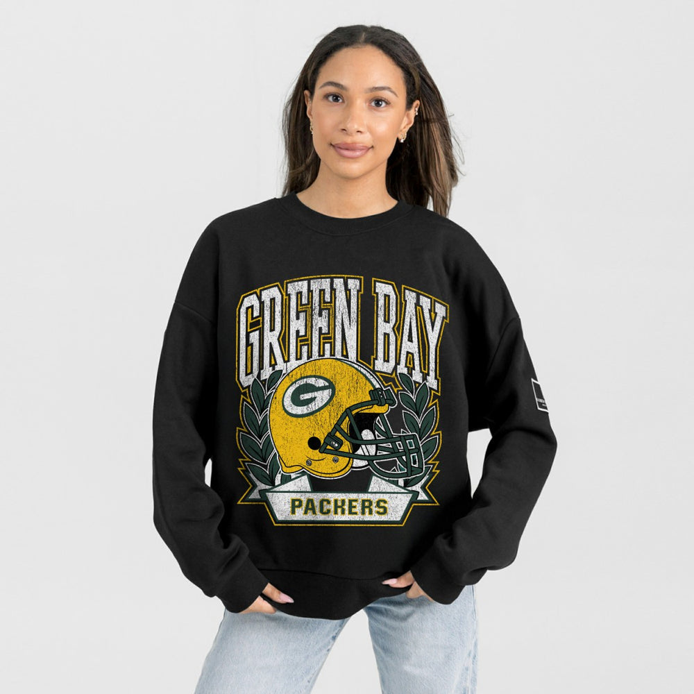 Green Bay Packers Gameday Couture Women's Oversized Victory Lane Black Label Premium Fleece Sweatshirt - Black online