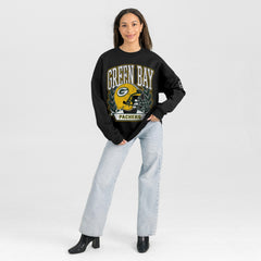 Green Bay Packers Gameday Couture Women's Oversized Victory Lane Black Label Premium Fleece Sweatshirt - Black online
