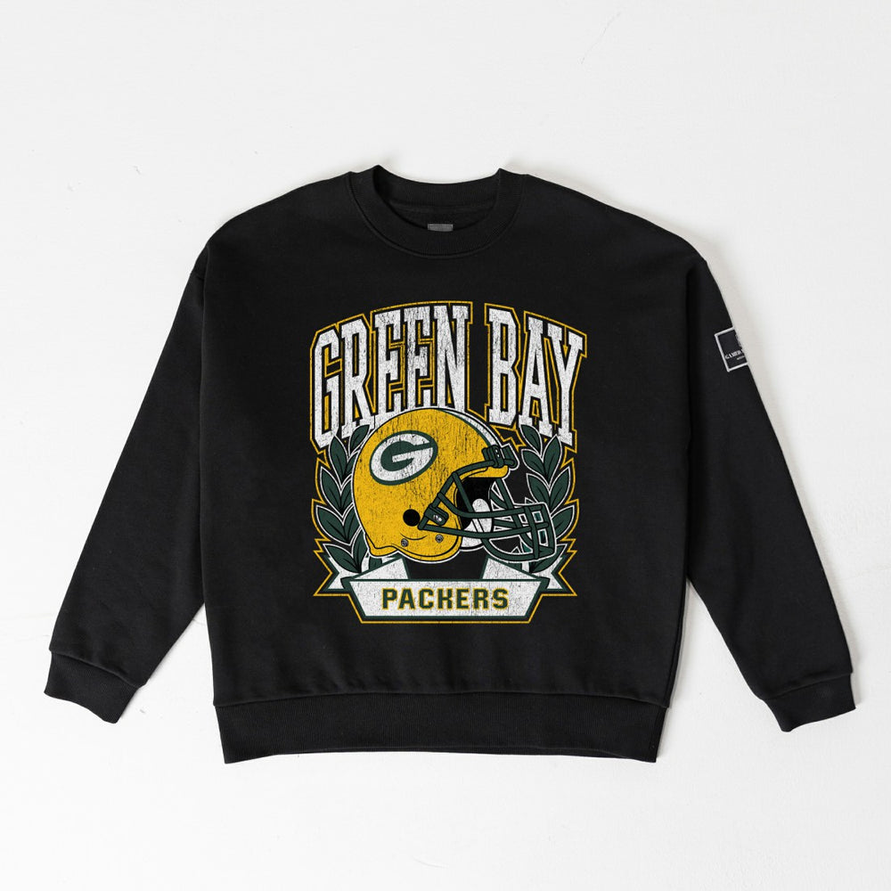 Green Bay Packers Gameday Couture Women's Oversized Victory Lane Black Label Premium Fleece Sweatshirt - Black online