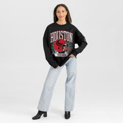 Houston Texans Gameday Couture Women's Oversized Victory Lane Black Label Premium Fleece Sweatshirt - Black outlet