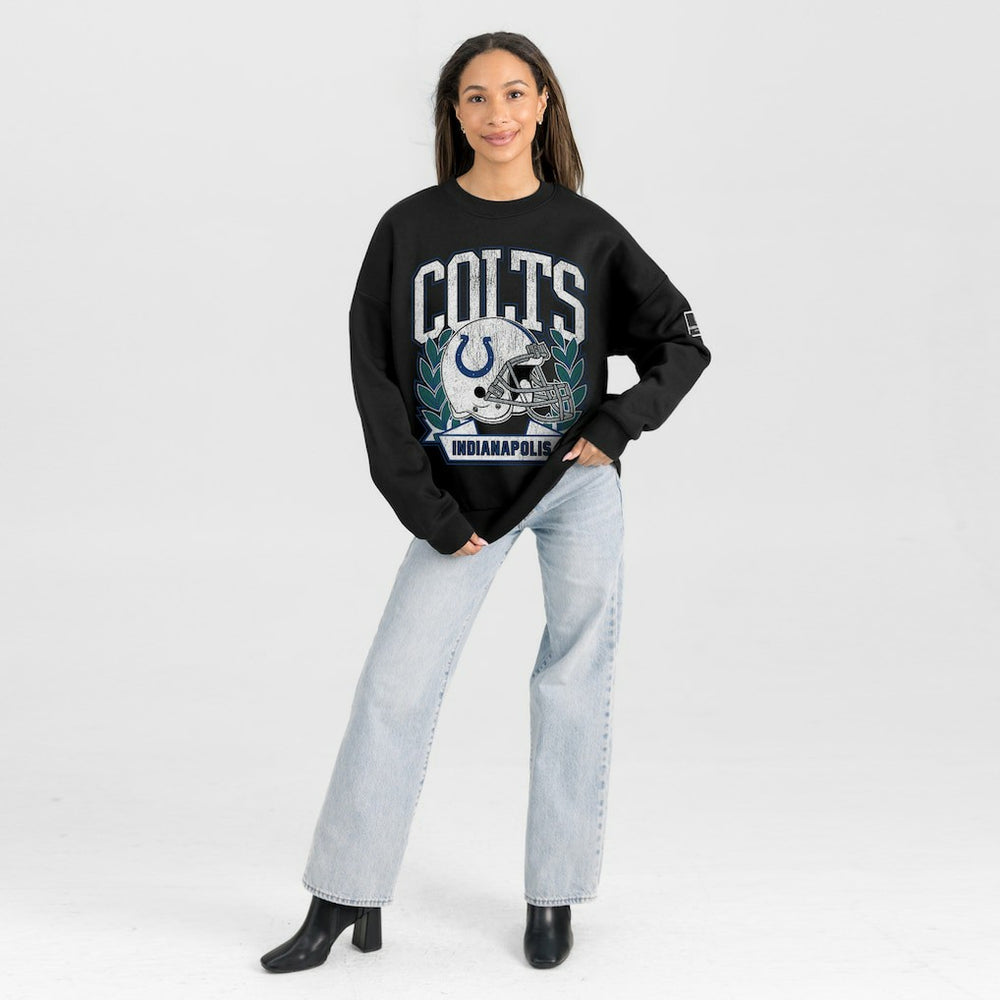 Indianapolis Colts Gameday Couture Women's Oversized Victory Lane Black Label Premium Fleece Sweatshirt - Black outlet