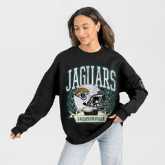 Jacksonville Jaguars Gameday Couture Women's Oversized Victory Lane Black Label Premium Fleece Sweatshirt - Black for sale