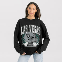 Las Vegas Raiders Gameday Couture Women's Oversized Victory Lane Black Label Premium Fleece Sweatshirt - Black discount