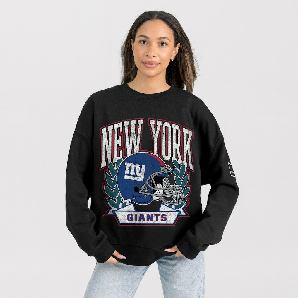 New York Giants Gameday Couture Women's Oversized Victory Lane Black Label Premium Fleece Sweatshirt - Black outlet