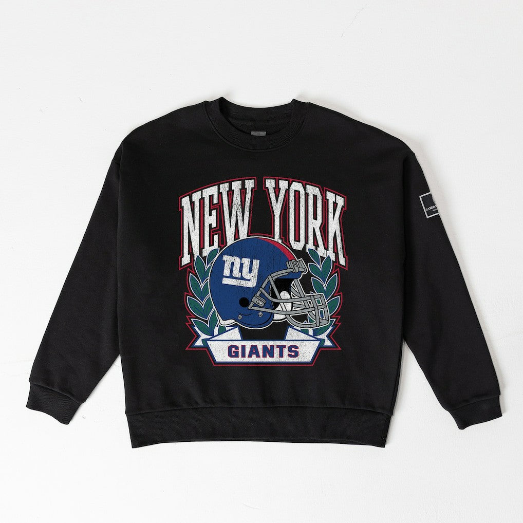 New York Giants Gameday Couture Women's Oversized Victory Lane Black Label Premium Fleece Sweatshirt - Black outlet