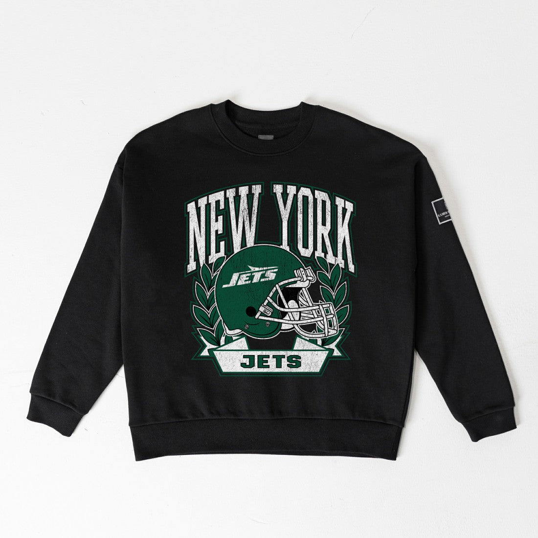 New York Jets Gameday Couture Women's Oversized Victory Lane Black Label Premium Fleece Sweatshirt - Black outlet