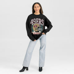 San Francisco 49ers Gameday Couture Women's Oversized Victory Lane Black Label Premium Fleece Sweatshirt - Black sale