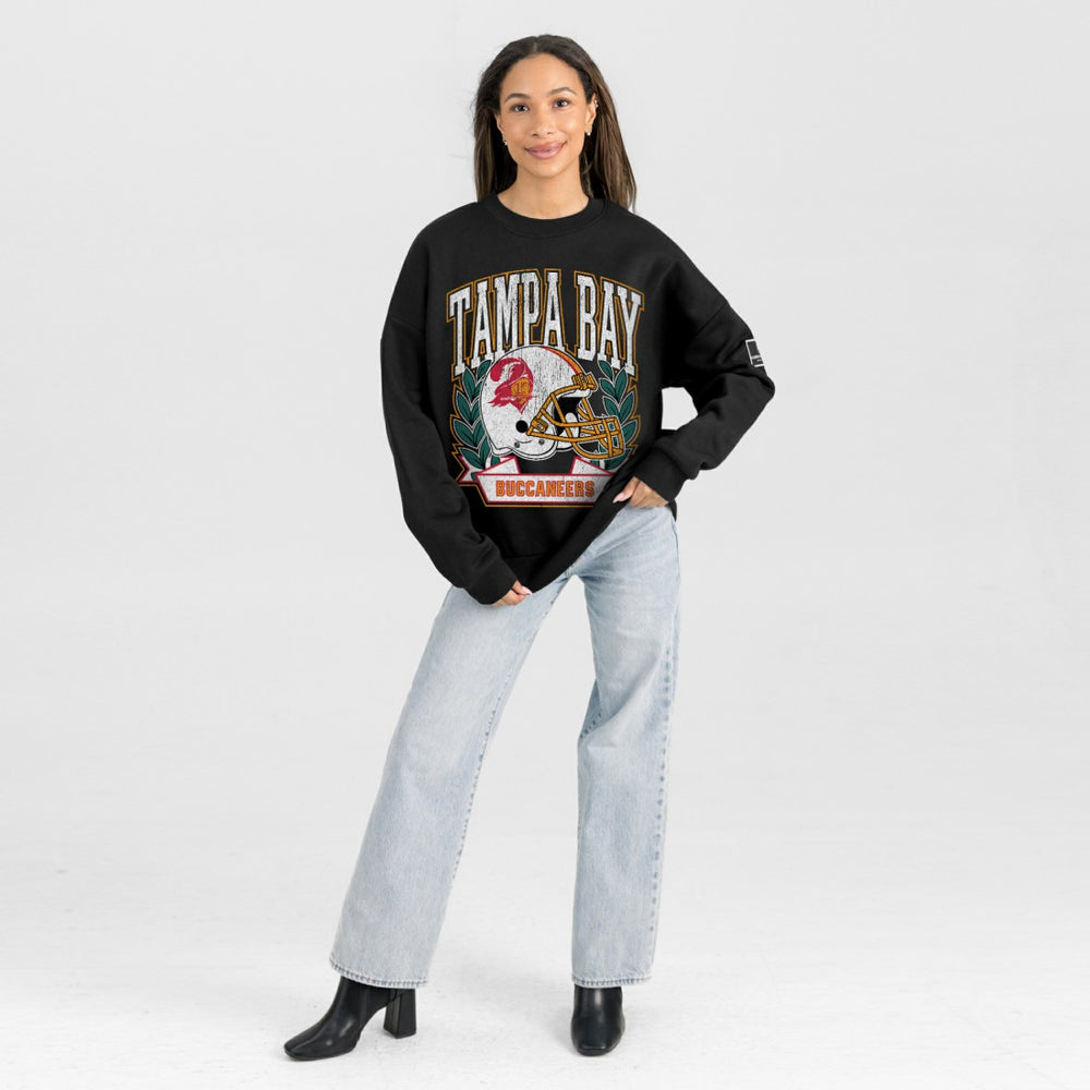 Tampa Bay Buccaneers Gameday Couture Women's Oversized Victory Lane Black Label Premium Fleece Sweatshirt - Black sale