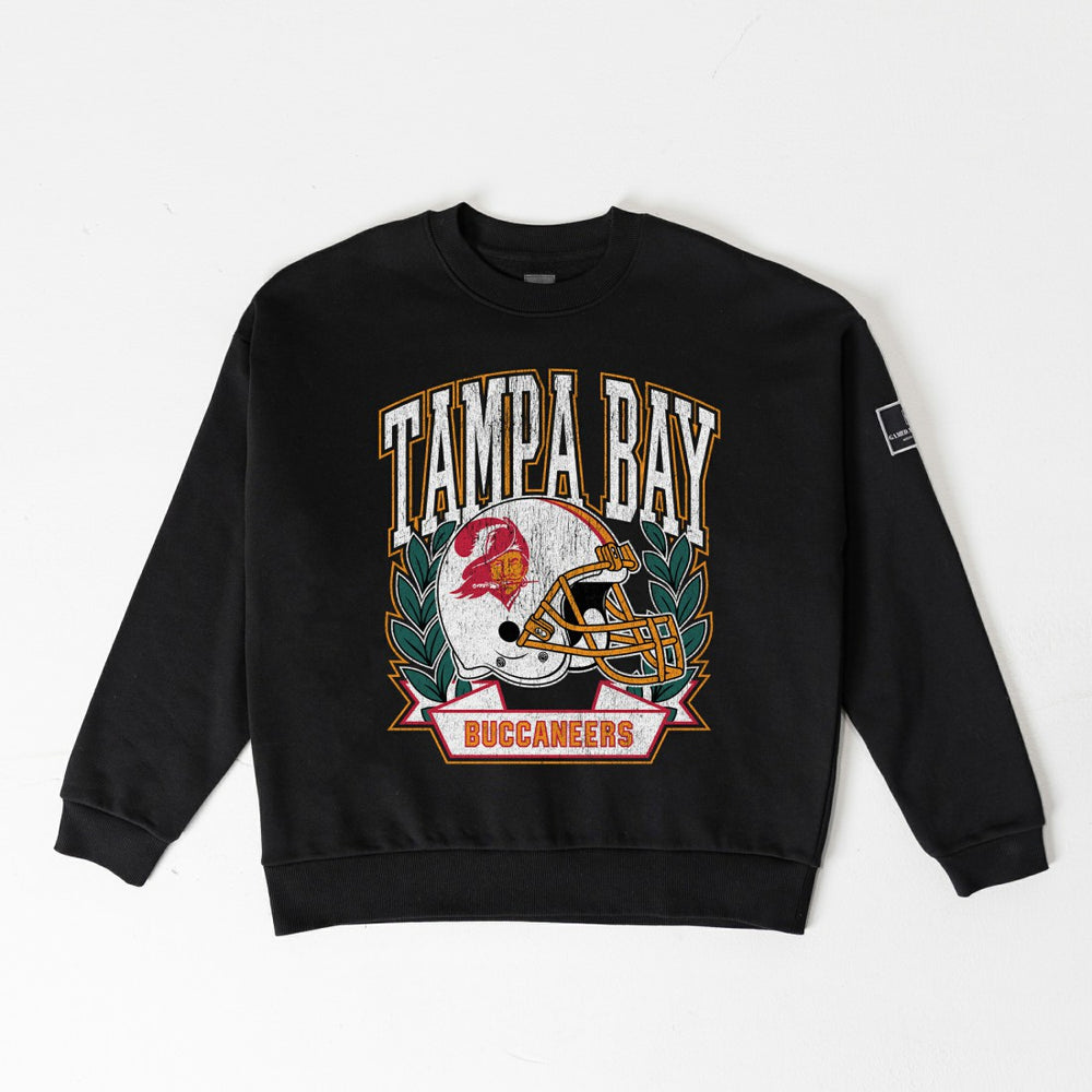 Tampa Bay Buccaneers Gameday Couture Women's Oversized Victory Lane Black Label Premium Fleece Sweatshirt - Black sale