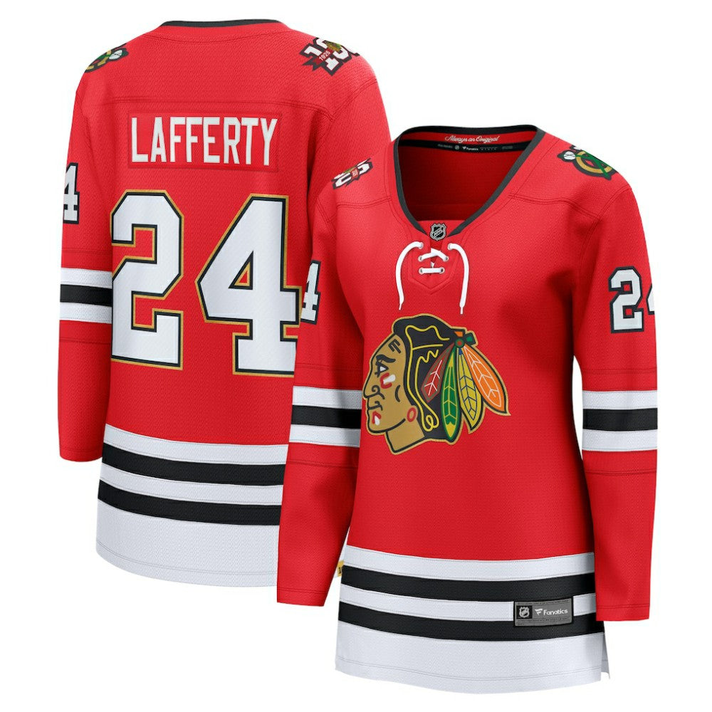 Sam Lafferty Chicago Blackhawks Fanatics Women's Centennial Breakaway Player Jersey - Red Jerseys