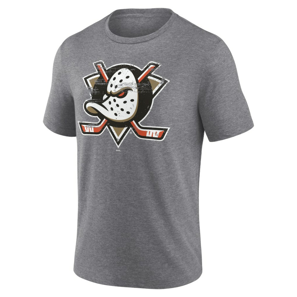 Anaheim Ducks Heritage Custom Tri-Blend T-Shirt - Gray T-shirts