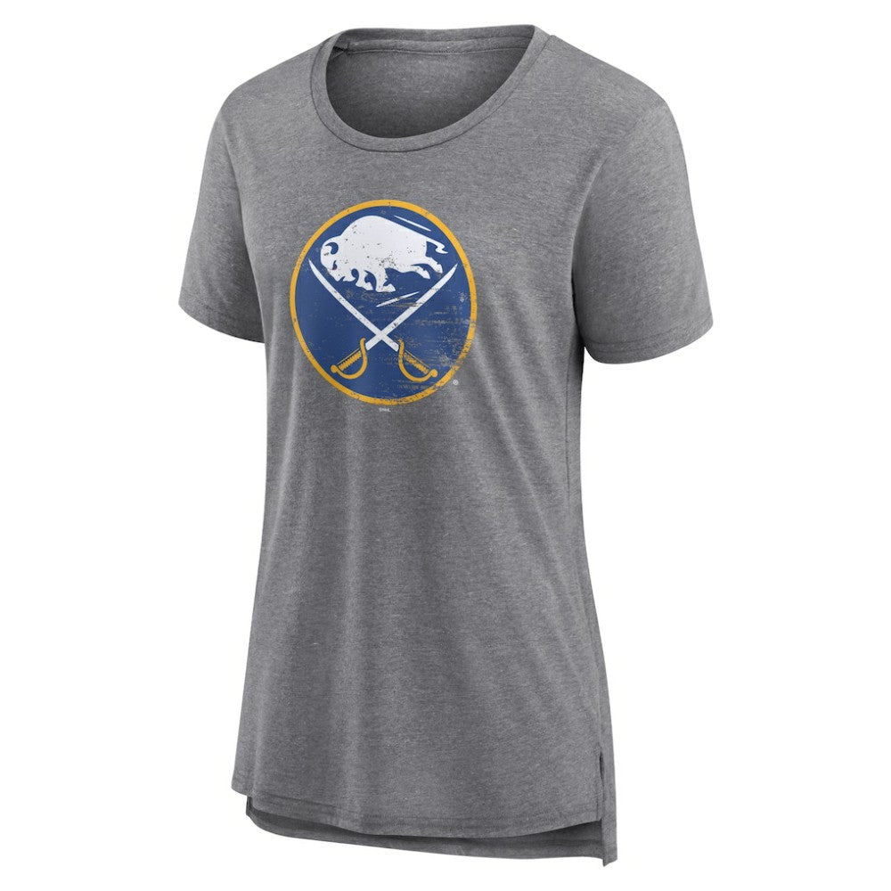 Buffalo Sabres Women's Heritage Custom Tri-Blend T-Shirt - Gray T-shirts