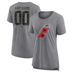 Carolina Hurricanes Women's Heritage Custom Tri-Blend T-Shirt - Gray T-shirts
