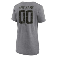 Chicago Blackhawks Women's Heritage Custom Tri-Blend T-Shirt - Gray T-shirts