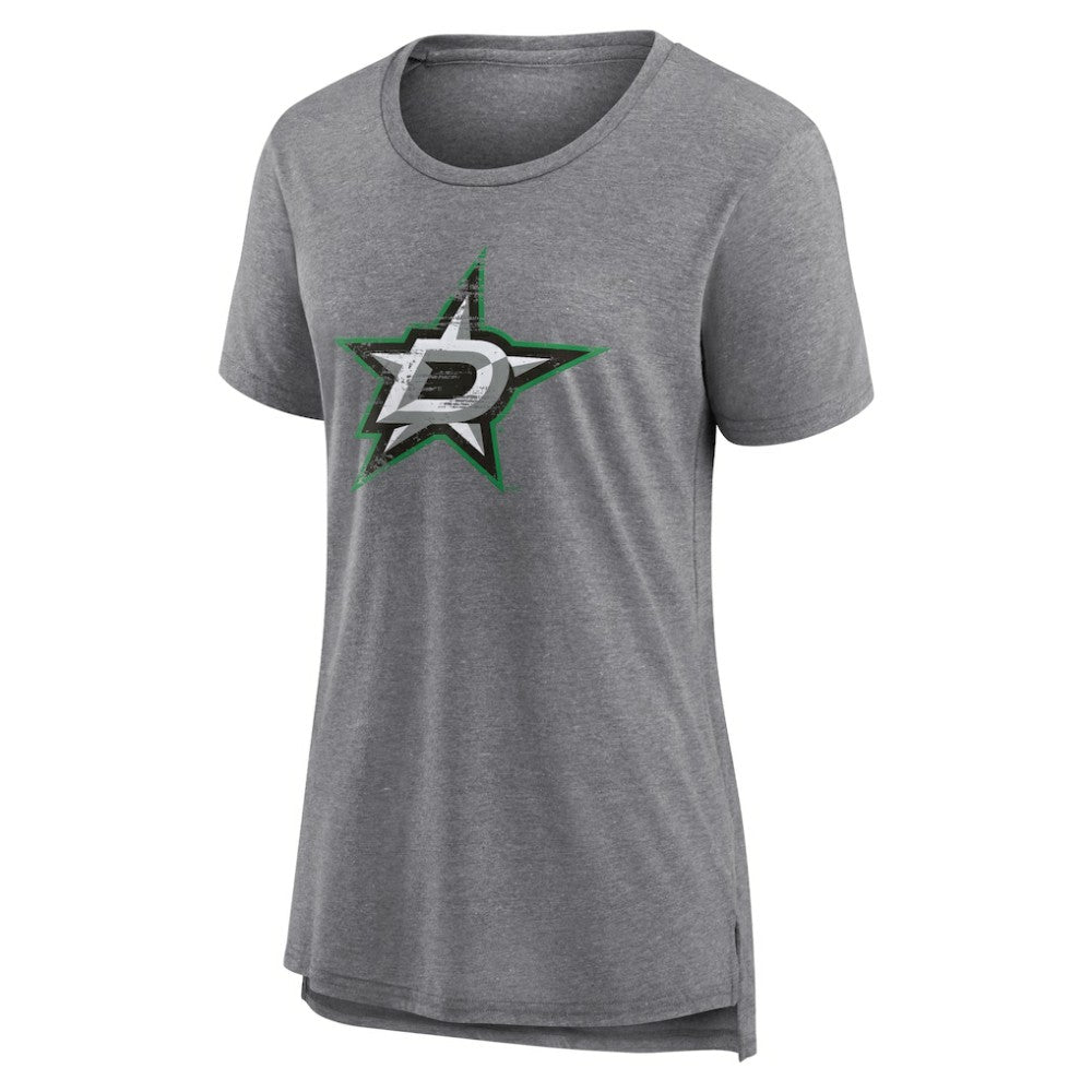 Dallas Stars Women's Heritage Custom Tri-Blend T-Shirt - Gray T-shirts