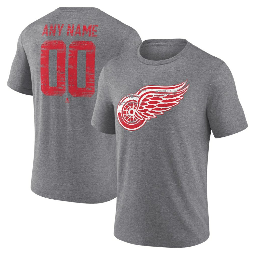 Detroit Red Wings Heritage Custom Tri-Blend T-Shirt - Gray T-shirts