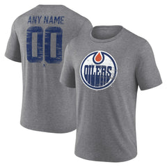 Edmonton Oilers Heritage Custom Tri-Blend T-Shirt - Gray T-shirts