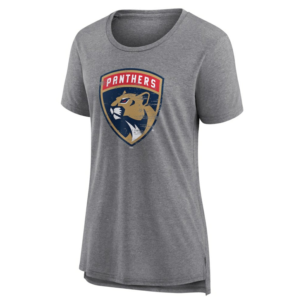 Florida Panthers Women's Heritage Custom Tri-Blend T-Shirt - Gray T-shirts