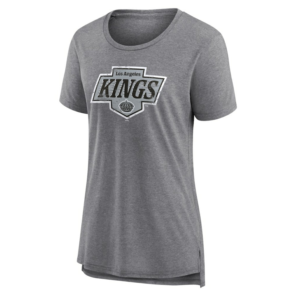 Los Angeles Kings Women's Heritage Custom Tri-Blend T-Shirt - Gray T-shirts