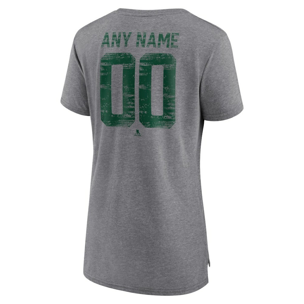 Minnesota Wild Women's Heritage Custom Tri-Blend T-Shirt - Gray T-shirts