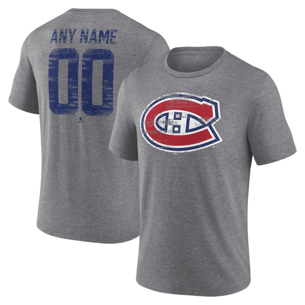 Montreal Canadiens Heritage Custom Tri-Blend T-Shirt - Gray T-shirts