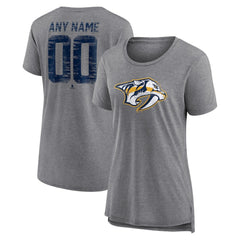 Nashville Predators Women's Heritage Custom Tri-Blend T-Shirt - Gray T-shirts