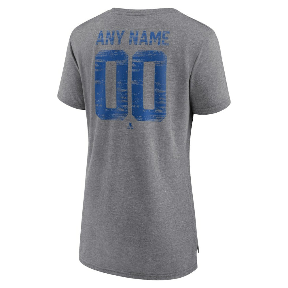 New York Rangers Women's Heritage Custom Tri-Blend T-Shirt - Gray T-shirts