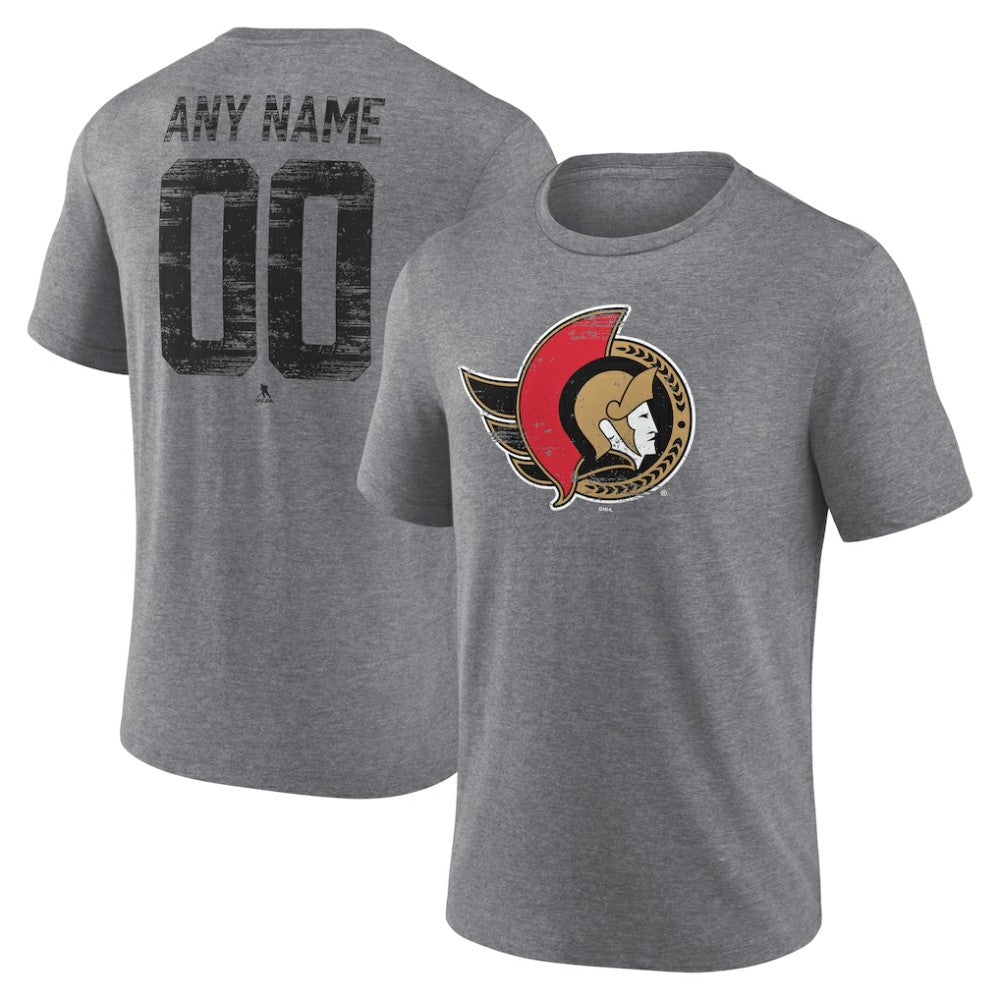 Ottawa Senators Heritage Custom Tri-Blend T-Shirt - Gray T-shirts