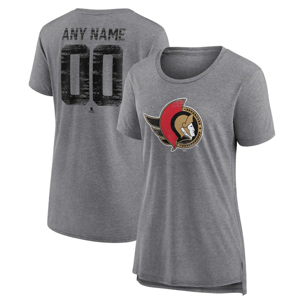 Ottawa Senators Women's Heritage Custom Tri-Blend T-Shirt - Gray T-shirts
