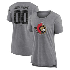 Ottawa Senators Women's Heritage Custom Tri-Blend T-Shirt - Gray T-shirts