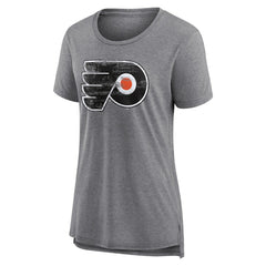 Philadelphia Flyers Women's Heritage Custom Tri-Blend T-Shirt - Gray T-shirts