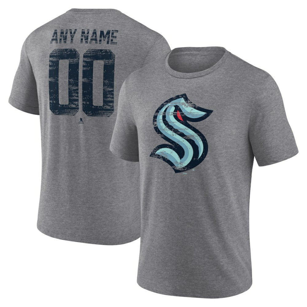 Seattle Kraken Heritage Custom Tri-Blend T-Shirt - Gray T-shirts