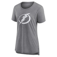 Tampa Bay Lightning Women's Heritage Custom Tri-Blend T-Shirt - Gray T-shirts