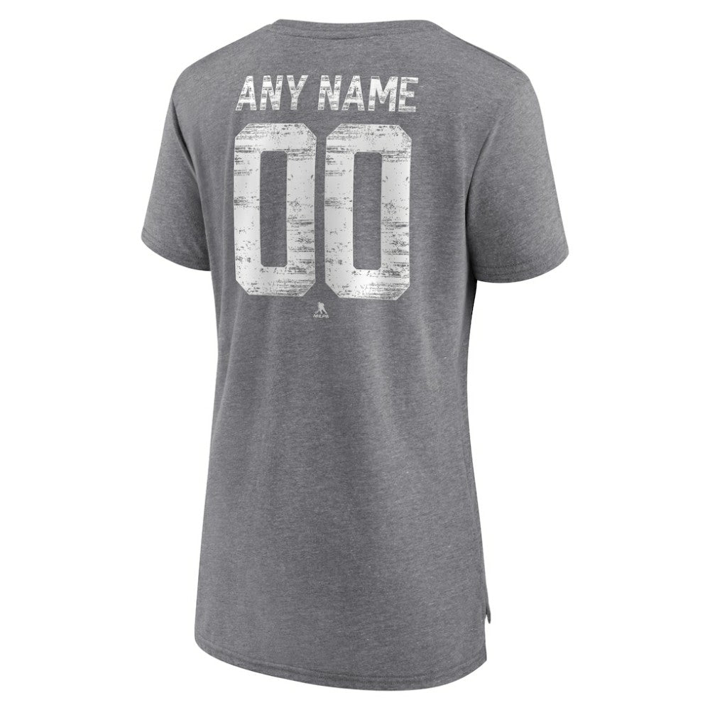 Tampa Bay Lightning Women's Heritage Custom Tri-Blend T-Shirt - Gray T-shirts