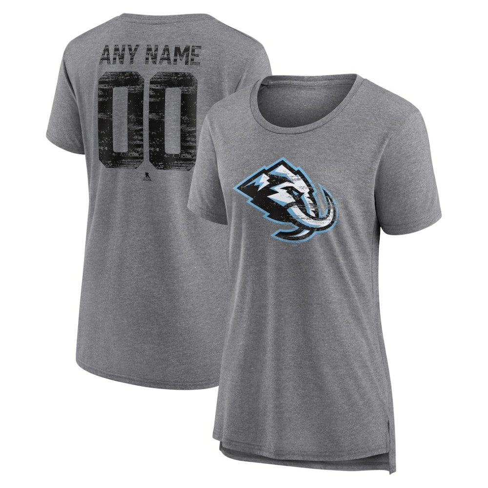 Utah Mammoth Women's Heritage Custom Tri-Blend T-Shirt - Gray T-shirts