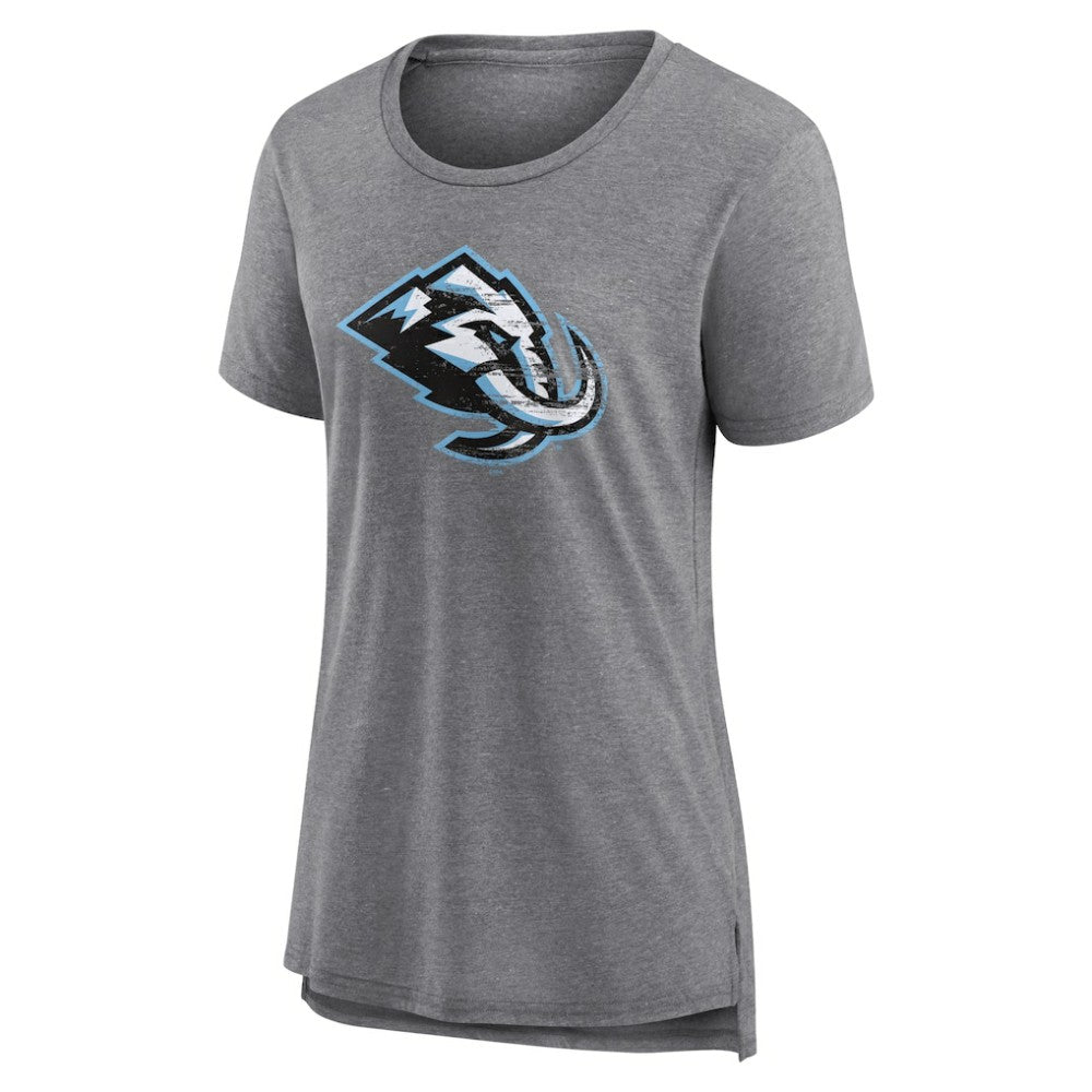 Utah Mammoth Women's Heritage Custom Tri-Blend T-Shirt - Gray T-shirts